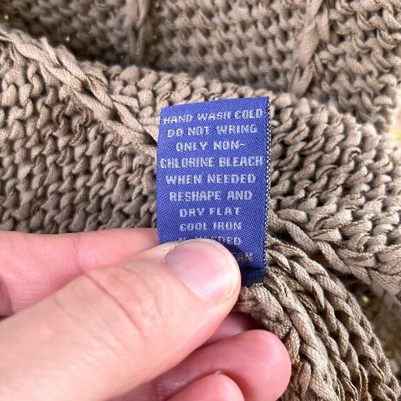 Vivienne Tam Women's Tan Open Knit Short Sleeve Sweater Size S - Picture 8 of 8